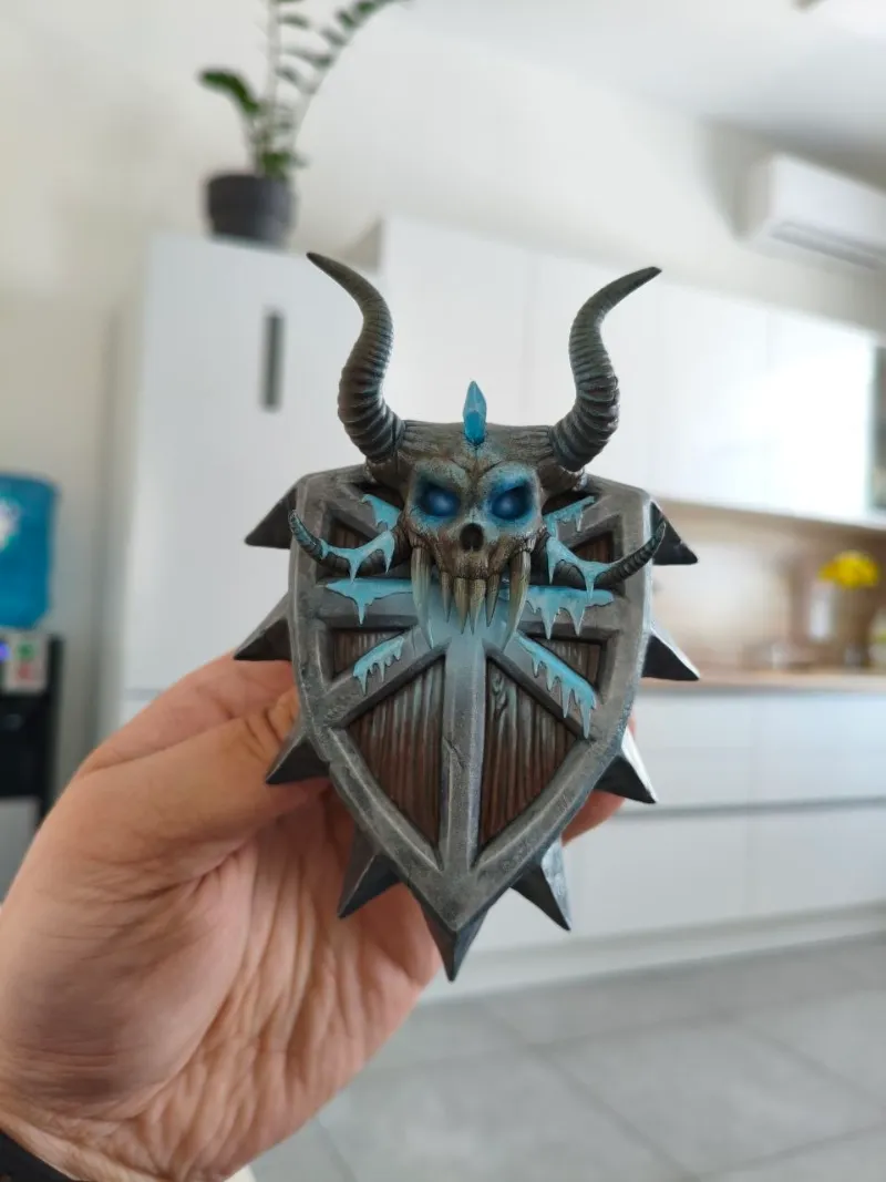 The same shield held in hand, for scale