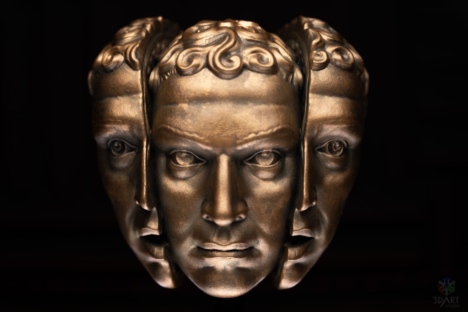 Chaos Orb, three-faced bronze relic, hand-painted